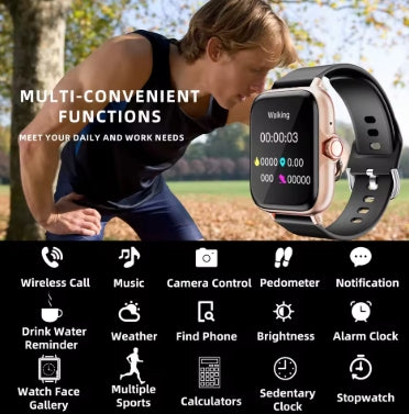 Montre intelligente étanche avec podomètre pour iPhone et Android