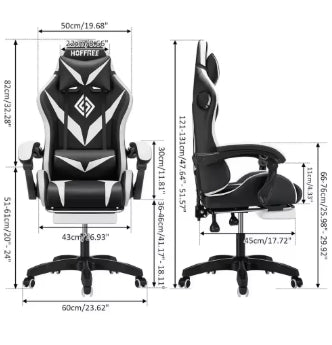 Chaise de gaming avec haut-parleur Bluetooth et lumière LED