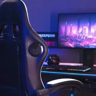 Chaise de gaming avec haut-parleur Bluetooth et lumière LED