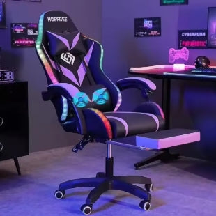 Chaise de gaming avec haut-parleur Bluetooth et lumière LED
