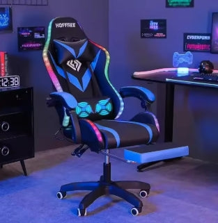 Chaise de gaming avec haut-parleur Bluetooth et lumière LED