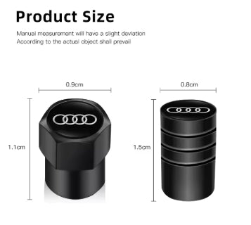Bouchon valve voiture métal 3D pour voiture, couvercle de tiges d'air, Audi