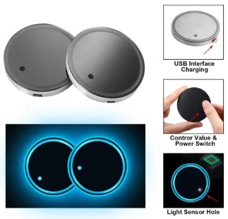 Sous-verre à eau pour voiture, lumières LED