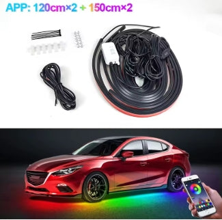 Bande lumineuse LED RGB fluo sous-carrosserie, éclairage