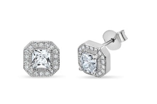 Boucles d'oreilles fixes hexagonales