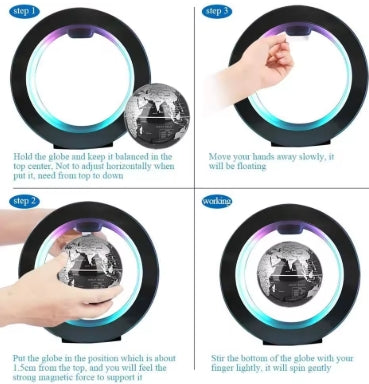 Globe LED rotatif magnétique flottant